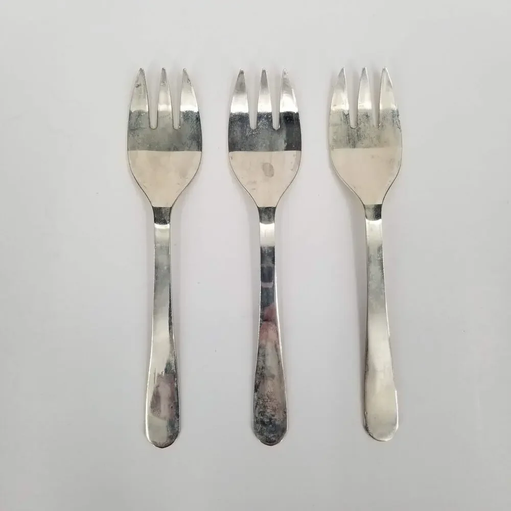 Vintage Silverplate 3 Tine Serving Forks from Italy Set of 3 5